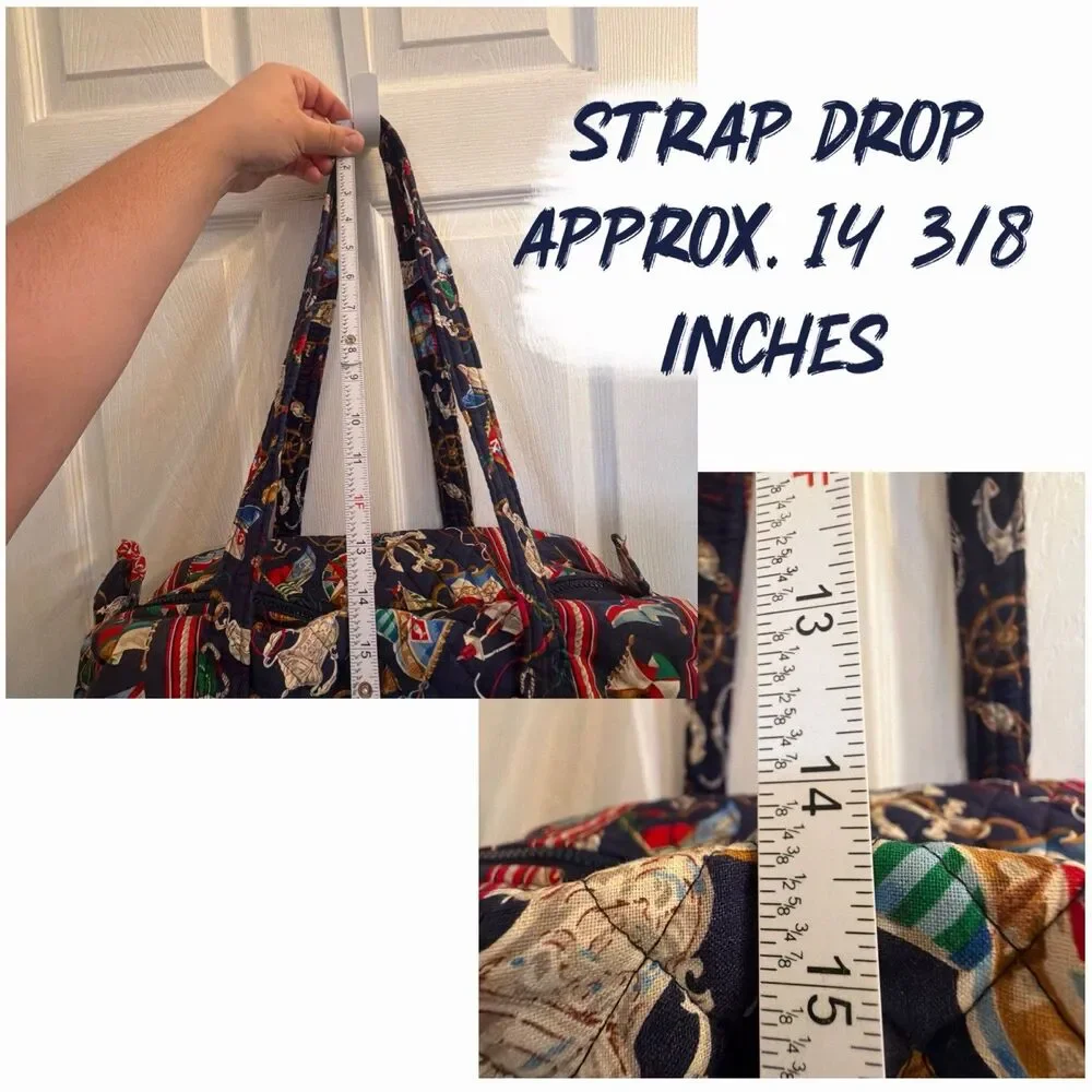 Vera Bradley Regatta 1994 Vintage Navy Duffel Travel Bag Retired - Picture 15 of 16
